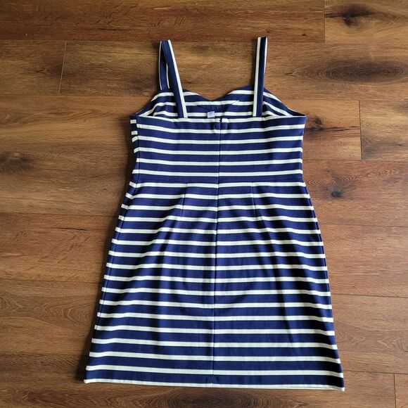 Old Navy Ponte Sheath Dress XL Navy White Stripe Bodycon Sleeveless Stretch - Picture 3 of 16